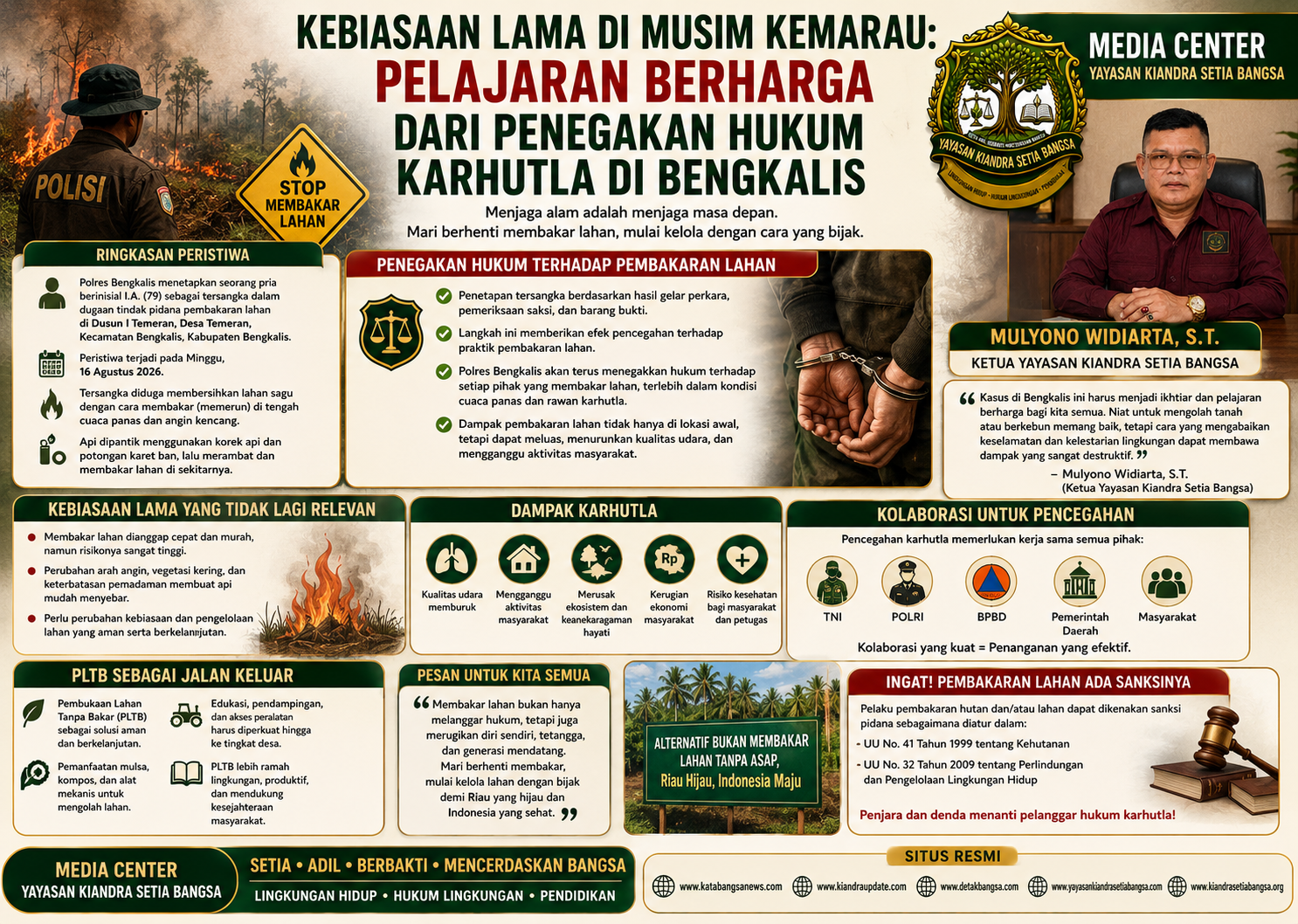 Kebiasaan Lama di Musim Kemarau: Pelajaran Berharga dari Penegakan Hukum Karhutla di Bengkalis
