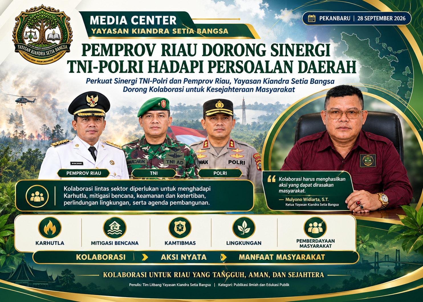 Pemprov Riau Dorong Sinergi TNI-Polri Hadapi Persoalan Daerah